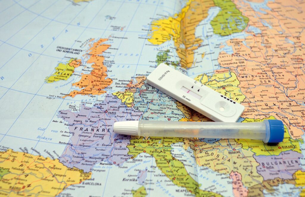 world, map, coronavirus test